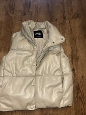 ZARA WOMAN FAUX LEATHER BEIGE