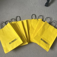 Selfridges gift empty bag 8 times 35x25cmx12cm Tote Carrier Yellow & Black