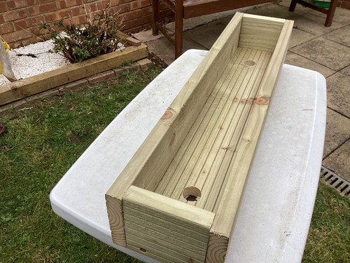 Wooden planter trough treated - wooden,