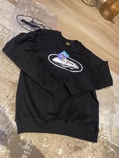 Corteiz CRTZ Alcatraz Black Sweatshirt White Logo - Small - New