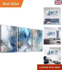 Set of 3 Framed Gold & Blue