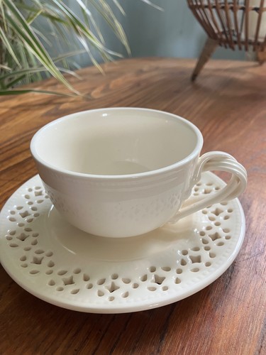 Royal creamware pierced - pierced, teacup