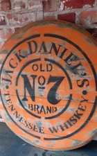 RECLAIMED SOLID OAK WHISKY BARREL LID WAXED MANCAVE DECOR JACK DANIEL'S NO.7
