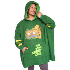 Marvel Mens Groot Super Soft Oversize Poncho Loungewear Nightwear Hoodie Blanket