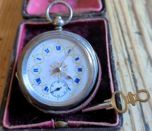 Antique silver ladies pocket - antique,
