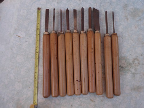 Wood turning chisels and - 10, x