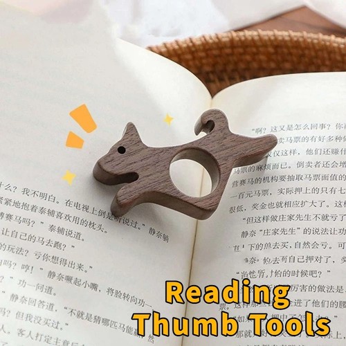1pc wooden thumb bookmark - wooden, pet