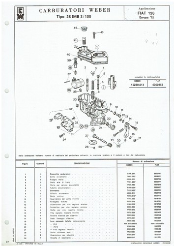 Fiat 126 weber imb - fiat, 3/100