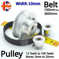 GT2 10mm Timng Belt Smooth Tooth Idler Drive Pulley 12 16 20 30 36 40 60 80 100