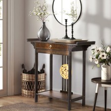 Large Bamboo Wood Console