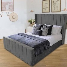 PANEL WINGBACK BED UPHOLSTERED
