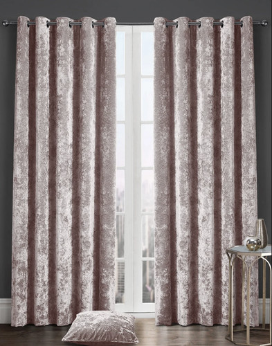 Velvet crushed curtains - curtains, pair