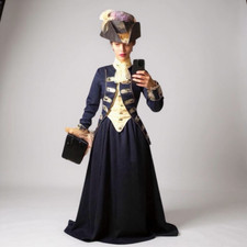 Riding Habit Georgian costume madam pompadour concours d’elgance in hand outfit