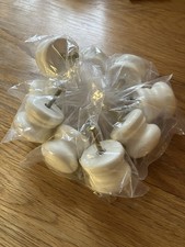 Set of 9 vintage wooden drawer knobs (30mm) complete with back fixing dowels.