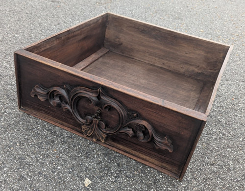 Antique wooden rustic drawer - antique,