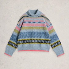 White Stuff Felicity Fairisle Jumper Blue Multi