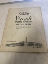 Bally - Parade - Pin  Ball Machine operation instructions Parts Cataloge
