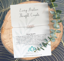 Every Positive Thought Counts Bracelet Rose Quartz Fertility Pregnancy IVF Gift