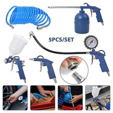 5 Air Compressor Recoil Hose Line Car Tyre Inflator Duster Gravity Spray Gun Kit