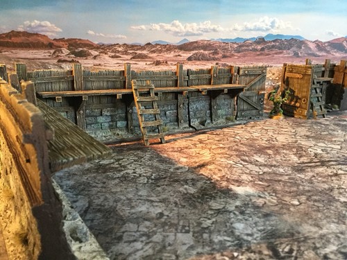 Large wooden fort castle wall - wooden,