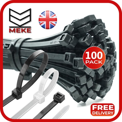 Black white cable ties - white,