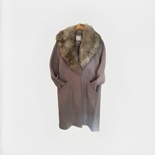 River Island Women's Faux Fur Wrap Coat with Removable Collar - UK 10 - Mint