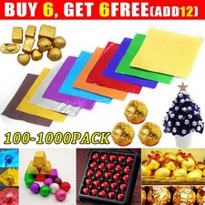 100-1000x Chocolate Foil Paper Candy Aluminum Wrappers Sweets Package Wedding.
