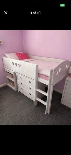Argos mia white mid - white, sleeper
