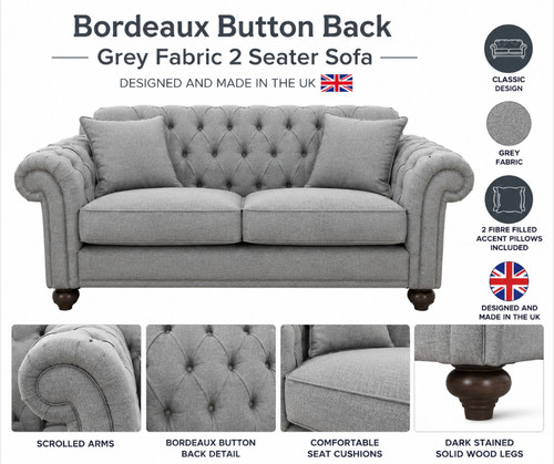 Bordeaux button back grey - button,