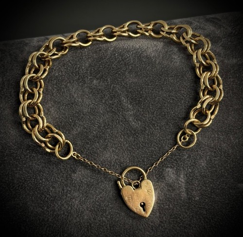 9ct gold double curb - gold,