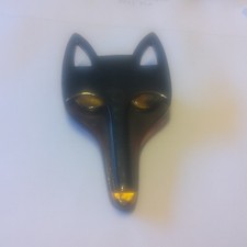 Lea Stein fox head brooch dark