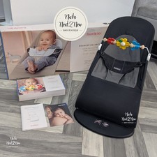🩶😍BABYBJÖRN Bouncer Balance Soft Cotton - Black/Grey With Bjorn Toybar😍🩶 