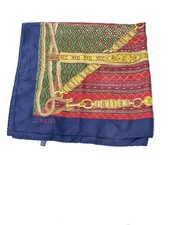 CELINE Silk Scarf Navy Pattern