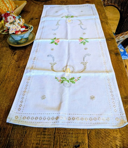 Vintage embroideredtable - vintage,