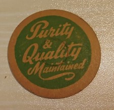 circa 1950's / 1960's Card Advertising Milk Bottle Top Cap - Purity & Quality