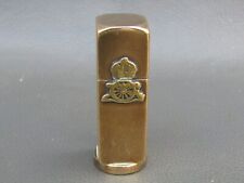 Brass trench art lighter named
