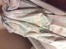 Curtains pair silk effect 72 inch long blue green light gold lined beautiful goo