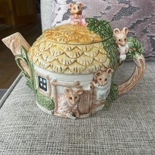 Novelty Teapot with Mice In A House Cute Collectable
