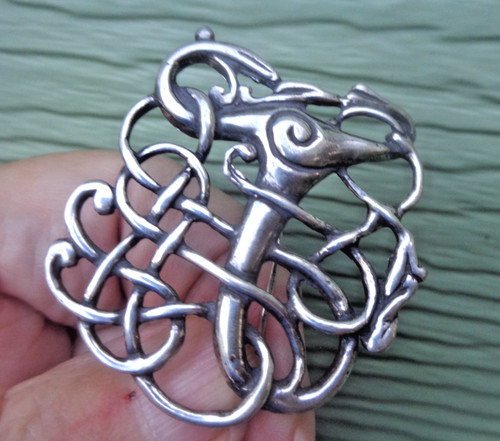 Danish silver viking brooch - danish,