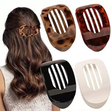 4PCS Flat Hair Clips for Thick Thin Hair, Round Lay Down Claw Clips for Women