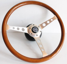 Steering Wheel Wood Chrome