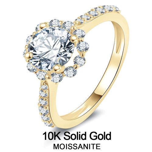 10ct solid gold moissanite - 10ct,