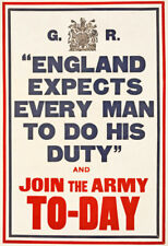 W79 Vintage WWI England Expects Do Your Duty Join The Army Poster WW1 A1 A2 A3