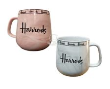 Harrods Mug Ceramic Pink or Grey Marble Tea Coffee Hot Cold Drink Birthday Gift