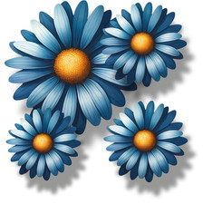 Blue Daisy Flower Vinyl Sticker Decal│x9 Floral Wall Tile Laptop Phone Graphic