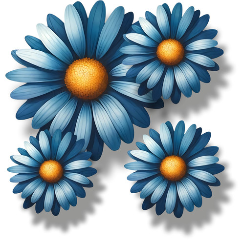Blue daisy flower - daisy, vinyl