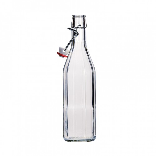 Glass swing top bottle - glass, clear