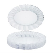 10 Clear Plastic Oval Serving