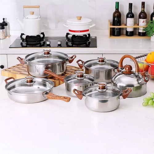 12pcs stainless steel cookware - 12pcs,