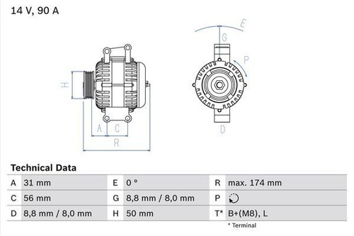 Bosch alternator for mercedes - bosch,